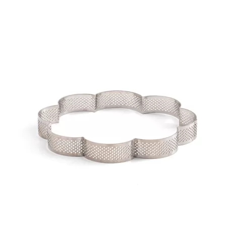 Sagoma microforata fiore 16x16x3,5 h cm inox - Decora