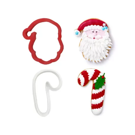 Set 2 tagliapasta babbo natale e candy cane - Decora