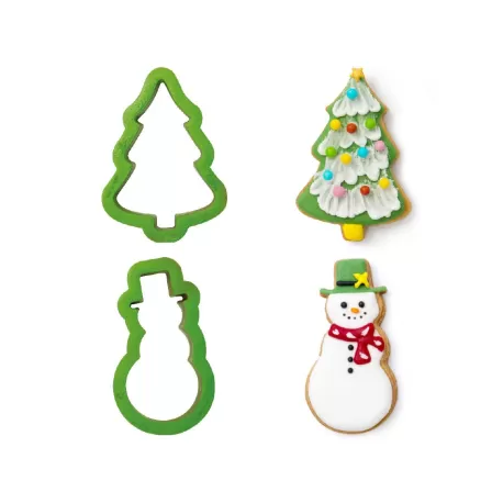 Set 2 tagliapasta albero natale e pupazzo neve - Decora