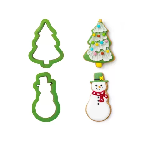 Set 2 tagliapasta albero natale e pupazzo neve - Decora