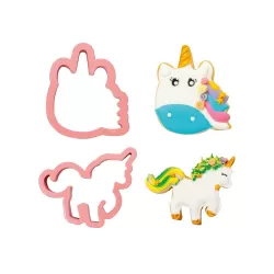 Set 2 tagliapasta magic unicorns in plastica 8/11xh 2,2 cm - Decora 2