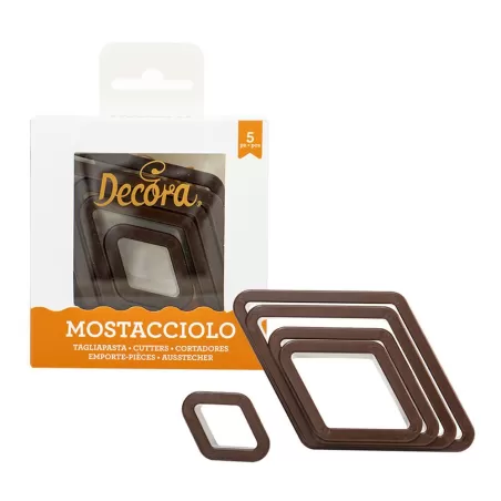 Set 5 tagliapasta mostacciolo in plastica - Decora