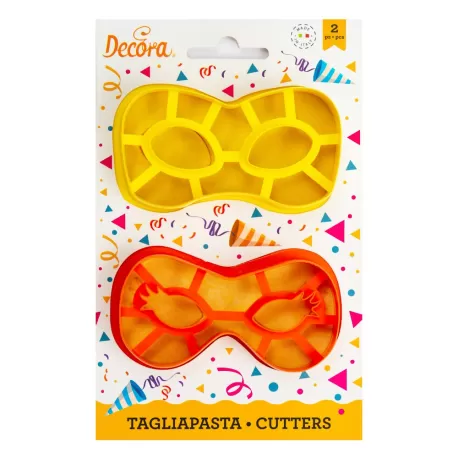 Set 2 tagliapasta maschere carnival in plastica - Decora