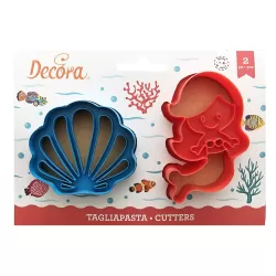 Set 2 tagliapasta sirena e conchiglia in plastica - Decora