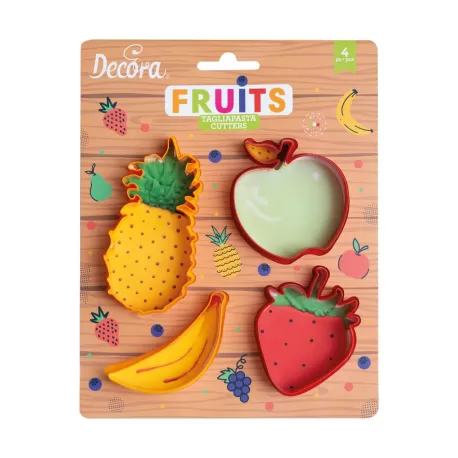Set 4 tagliapasta frutta in plastica - Decora