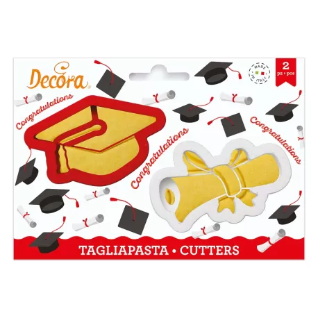 Set 2 tagliapasta laurea in plastica - Decora