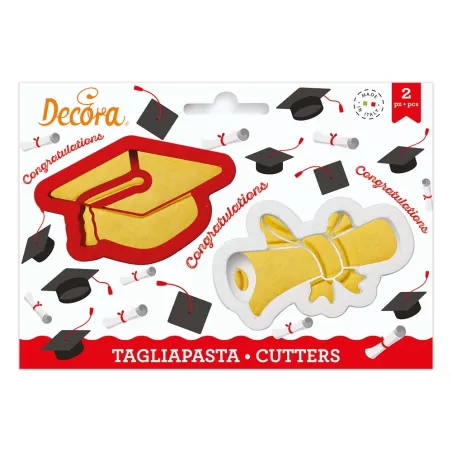 Set 2 tagliapasta laurea in plastica - Decora