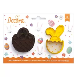 Set 2 tagliapasta cestino e bunny in plastica - Decora