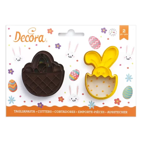 Set 2 tagliapasta cestino e bunny in plastica - Decora
