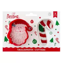 Set 2 tagliapasta babbo natale e candy cane - Decora