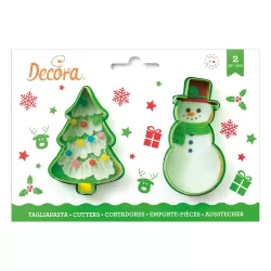 Set 2 tagliapasta albero natale e pupazzo neve - Decora