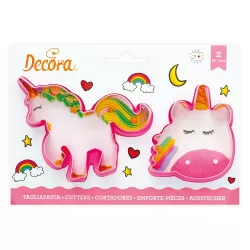 Set 2 tagliapasta magic unicorns in plastica 8/11xh 2,2 cm - Decora