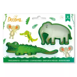 Set 2 tagliapasta coccodrillo e elefante in plastica - Decora