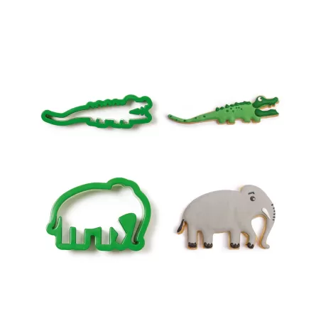 Set 2 tagliapasta coccodrillo e elefante in plastica - Decora