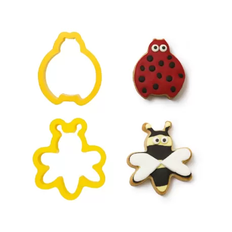 Set 2 tagliapasta coccinella e ape in plastica - Decora