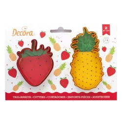 Set 2 tagliapasta ananas e fragola in plastica - Decora
