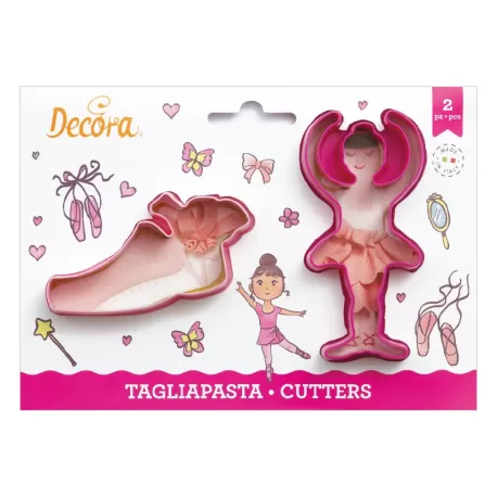 Set 2 tagliapasta ballerina e scarpetta in plastica - Decora