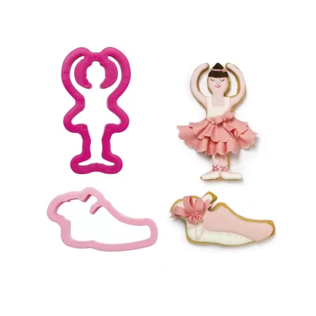 Set 2 tagliapasta ballerina e scarpetta in plastica - Decora