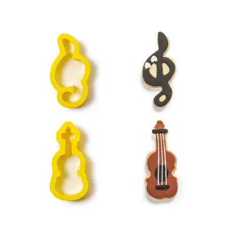 Set 2 tagliapasta chiave di sol e violino in plastica - Decora