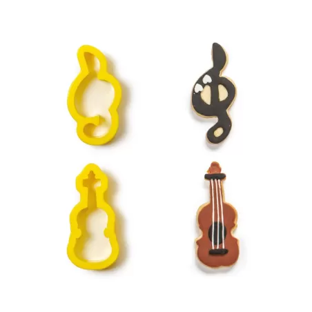 Set 2 tagliapasta chiave di sol e violino in plastica - Decora