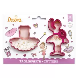 Set 2 tagliapasta ballerina e tutu' in plastica - Decora