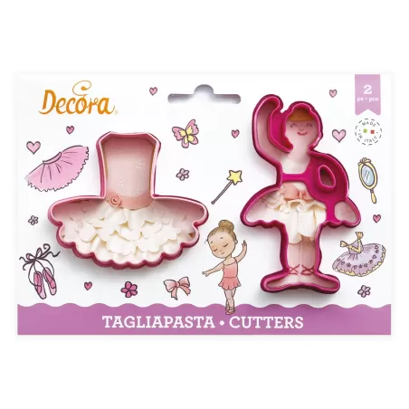 Set 2 tagliapasta ballerina e tutu' in plastica - Decora