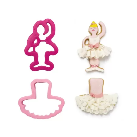 Set 2 tagliapasta ballerina e tutu' in plastica - Decora