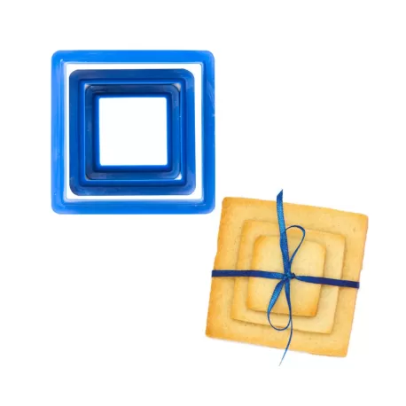 Set 3 tagliapasta quadrato 3,5 5 7 h 2,2 cm - Decora