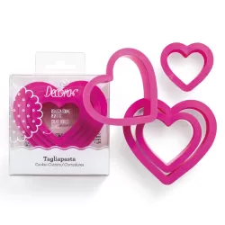 Set 4 tagliapasta cuore 4 5 6 8 h 2,2 cm - Decora