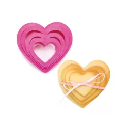 Set 4 tagliapasta cuore 4 5 6 8 h 2,2 cm - Decora 2