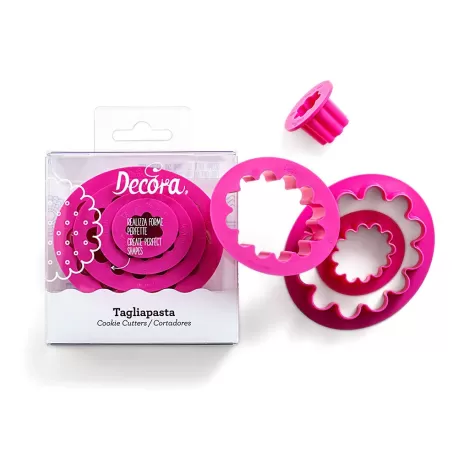 Set 4 tagliapasta ovale festonato 1,5 3,5 5,5 9 h 2,2 cm - Decora