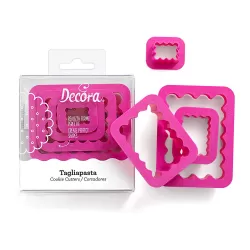 Set 4 tagliapasta rettangolo festonato 1,5 3,5 5,5 7,5 h 2,2 cm - Decora