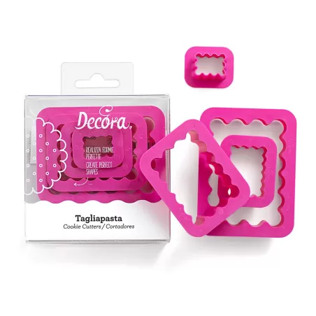 Set 4 tagliapasta rettangolo festonato 1,5 3,5 5,5 7,5 h 2,2 cm - Decora
