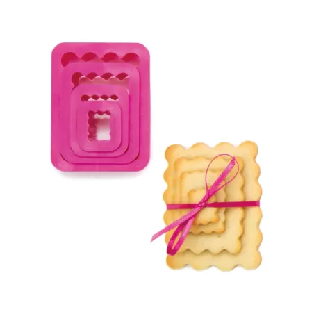 Set 4 tagliapasta rettangolo festonato 1,5 3,5 5,5 7,5 h 2,2 cm - Decora