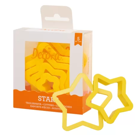 Set 5 tagliapasta stella 2,2 3,9 5,6 8,19,9 h 2,2 cm - Decora