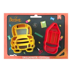 Set 2 tagliapasta back 2 school in plastica - Decora