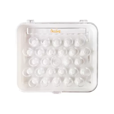 Scatola portacornetti 26 cavità in plastica 18x16x4 cm - Decora