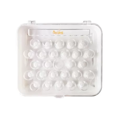 Scatola portacornetti 26 cavità in plastica 18x16x4 cm - Decora