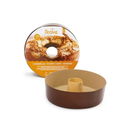 Cf 3 stampo ciambella in carta da forno Ø 22xh 7 cm - 1 kg - Decora