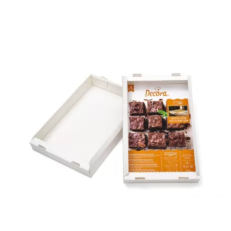 Cf 3 teglie in carta da forno bianca 38x24xh 5 cm - Decora