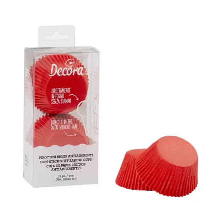 Cf 12 pirottini rosso Ø 5 cm - Decora