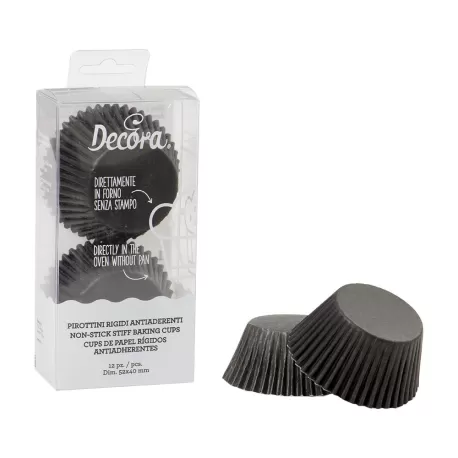 Cf 12 pirottini nero Ø 5 cm - Decora