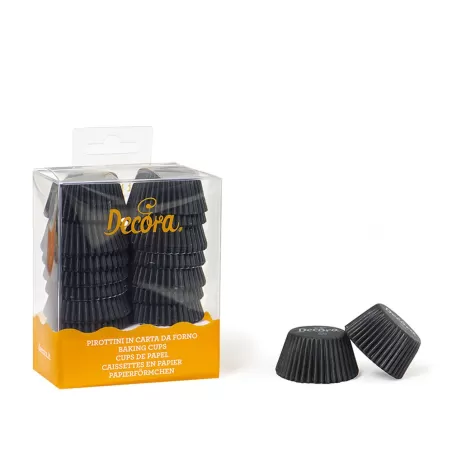 Cf 200 pirottini mini muffin nero 32x22 mm - Decora