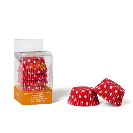 Cf 75 pirottini pois rosso 50x32 mm - Decora
