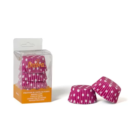 Cf 75 pirottini pois fucsia 50x32 mm - Decora