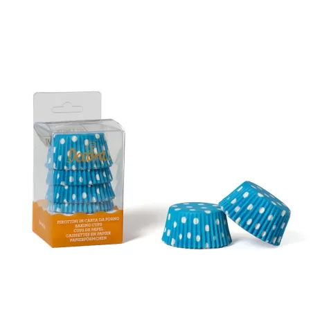 Cf 75 pirottini pois azzurro 50x32 mm - Decora