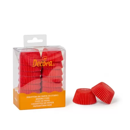 Cf 200 pirottini mini muffin rosso 32x22 mm - Decora