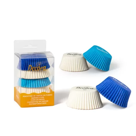 Cf 75 pirottini bianco celeste blu 50x32 mm - Decora