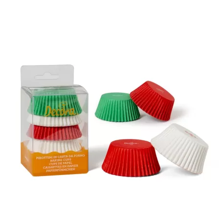 Cf 75 pirottini bianco rosso verde 50x32 mm - Decora