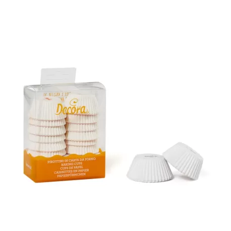Cf 200 pirottini mini muffin bianco 32x22 mm - Decora